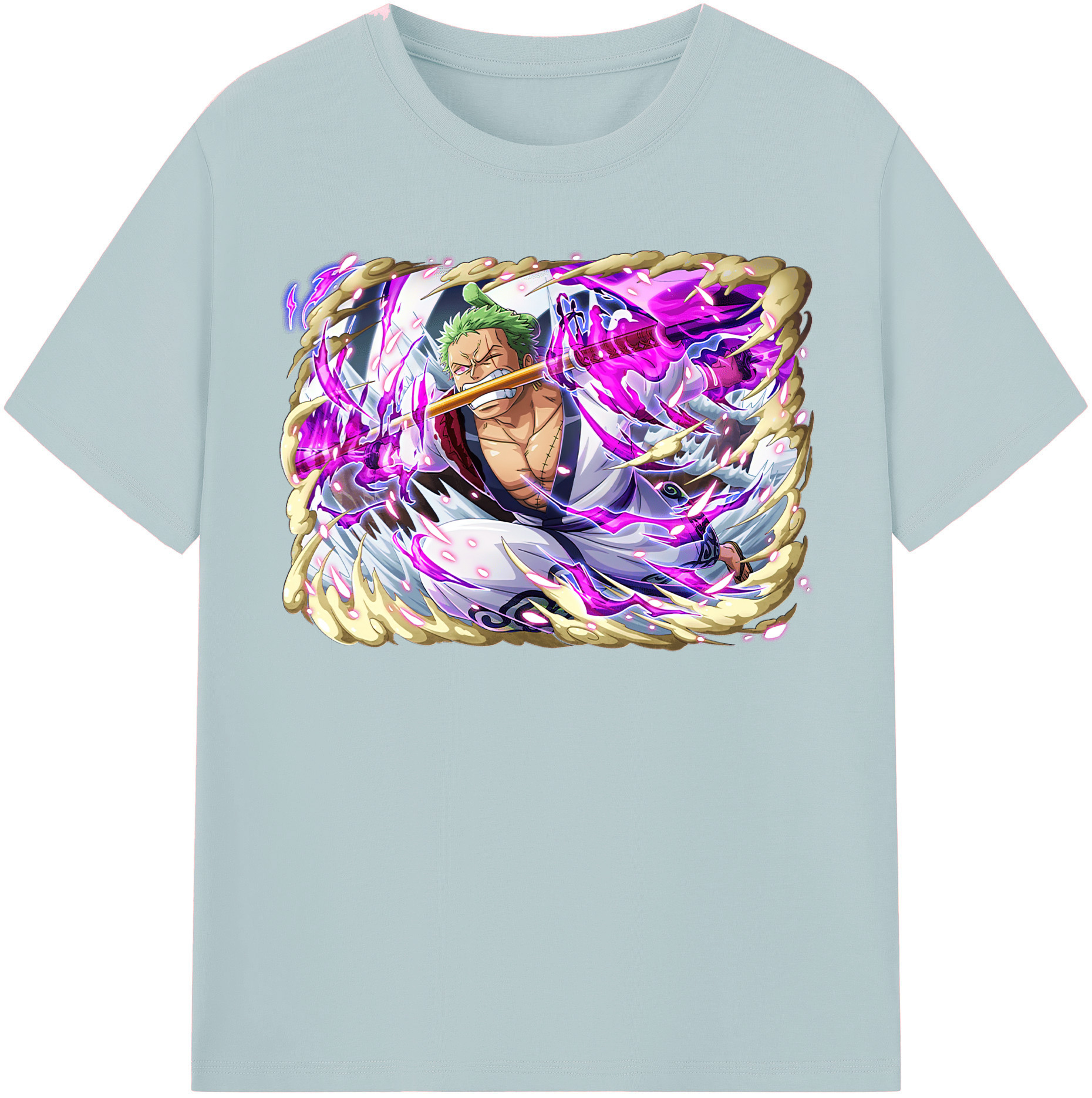 ワンピース ロロノア・ゾロ ONE PIECE Roronoa Zoro 綿100％半袖Tシャツ（フロントプリント）